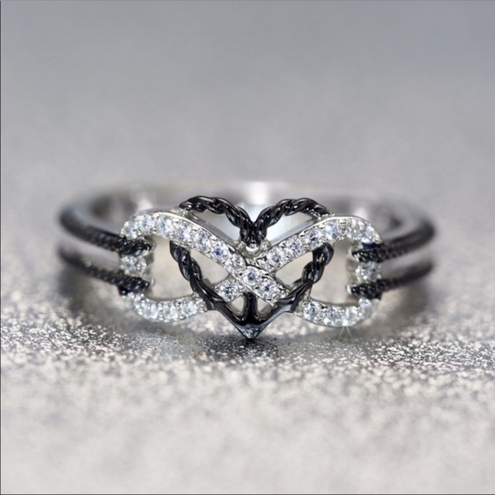 Sterling silver infinity love ring